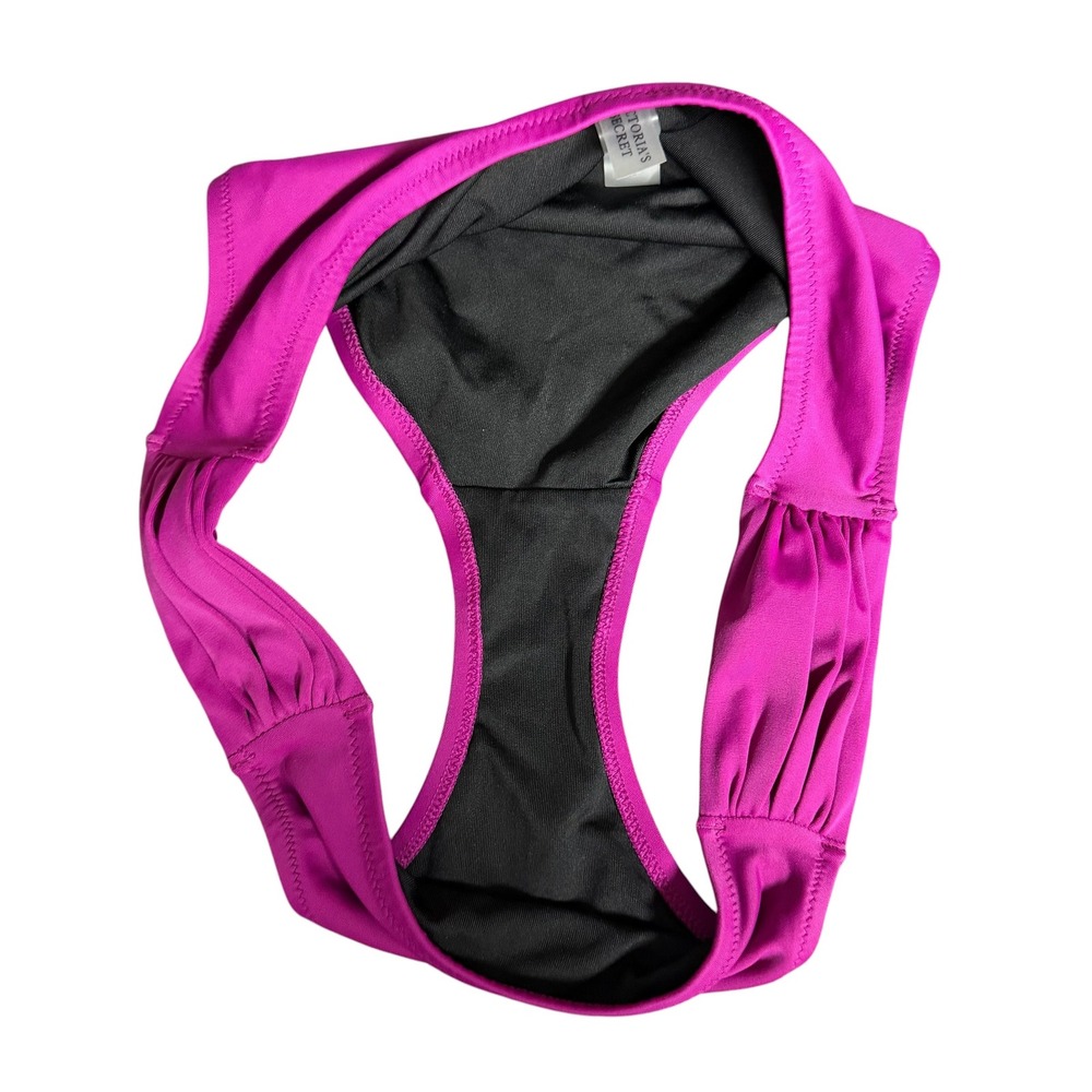 Victoria's Secret Magenta Pink Ruched Side Bikini Bottoms Swim Size Medium - Picture 3 of 5